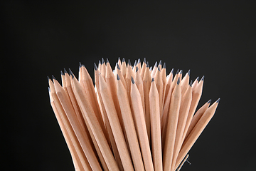 Image showing Bunch of pencils isolated on black