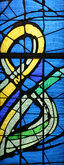 Image showing Stained glass church window