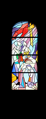 Image showing Stained glass church window in the parish church of St. James in Medugorje, Bosnia and Herzegovina