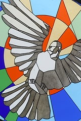 Image showing Holy Spirit Bird, stained glass
