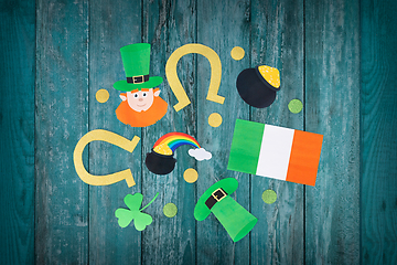 Image showing st patricks day decorations on white background