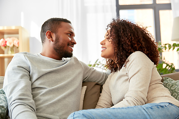 Image showing happy african american couple at home