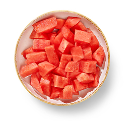 Image showing bowl of watermelon pieces