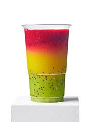 Image showing glass of colorful smoothie