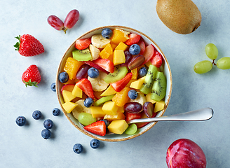 Image showing bowl of fresh fruit salad