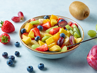 Image showing bowl of fresh fruit salad