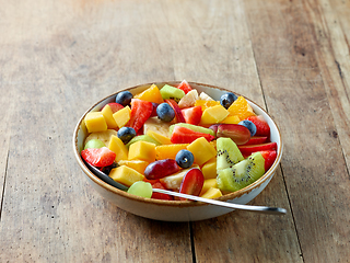 Image showing bowl of fresh fruit salad