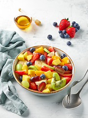 Image showing bowl of fresh fruit salad