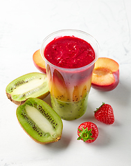 Image showing glass of colorful smoothie