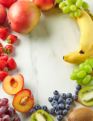 Image showing frame of fresh fruit and berries