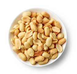 Image showing bowl of roasted salted peanuts