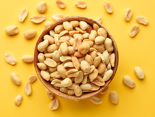 Image showing bowl of roasted salted peanuts