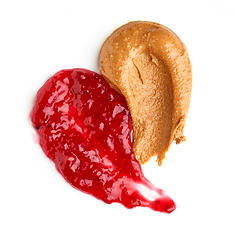 Image showing peanut butter and raspberry jam