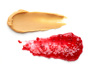Image showing peanut butter and raspberry jam