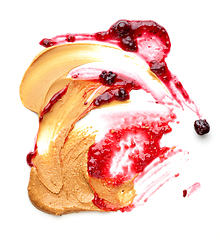 Image showing peanut butter and red jam