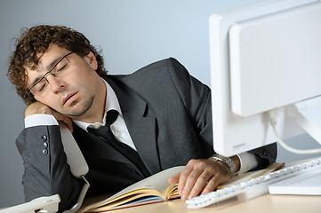 Image showing Lazy businessman