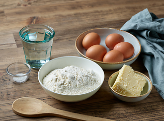 Image showing baking ingredients for making custard dough