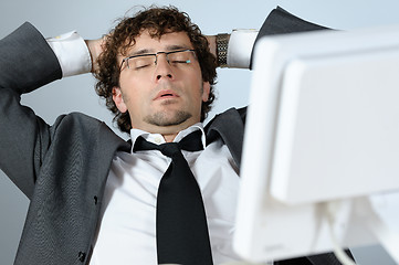 Image showing sleeping businessman