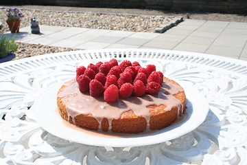 Image showing Cake with raspberries