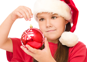 Image showing Young happy woman in christmas cloth