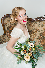 Image showing beautiful girl in wedding gown