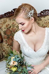 Image showing beautiful girl in wedding gown