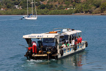 Image showing Malagasy freighter ship in Nosy Be bay, Madagascar