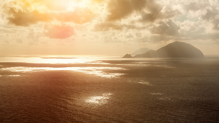 Image showing Lipari Islands sunset