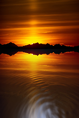 Image showing dream sunset over the ocean background