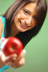 Image showing Girl with apple