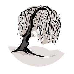 Image showing A weeping willow tree symbol