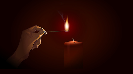 Image showing light a candle for someone