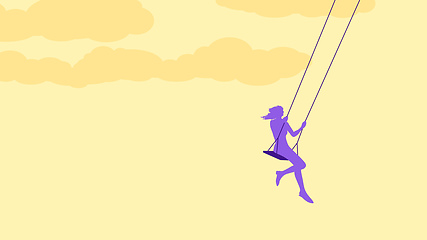 Image showing young woman swinging
