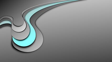 Image showing gray layers background with turquoise part