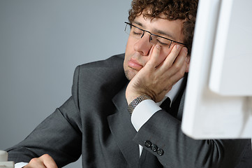 Image showing Lazy businessman