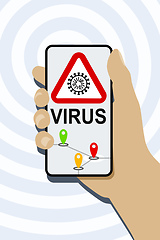 Image showing mobile phone virus detection app