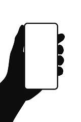 Image showing mobile phone in hand symbol