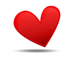 Image showing red heart on white background