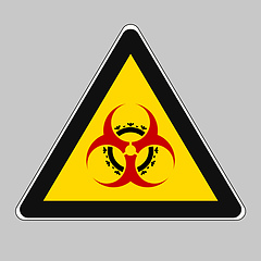 Image showing biohazard sign with a corona virus