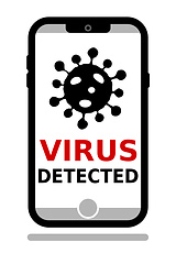 Image showing mobile phone virus detection app