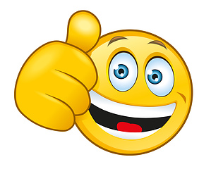 Image showing laughing smiley with a thumbs up sign