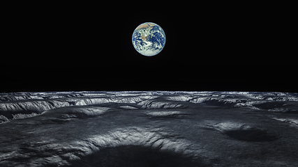 Image showing view to our planet earth from moon