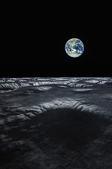 Image showing view to our planet earth from moon