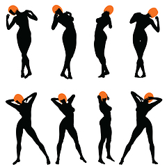 Image showing Naked sexy girls silhouette set