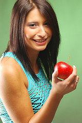 Image showing Girl with apple