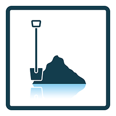 Image showing Icon of Construction shovel and sand