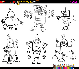 Image showing robot characters coloring book