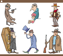 Image showing wild west people cartoon set