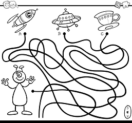 Image showing maze game coloring page