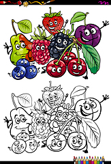 Image showing funny fruits coloring book